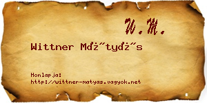 Wittner Mátyás névjegykártya