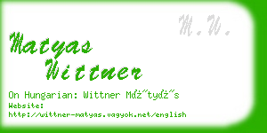 matyas wittner business card